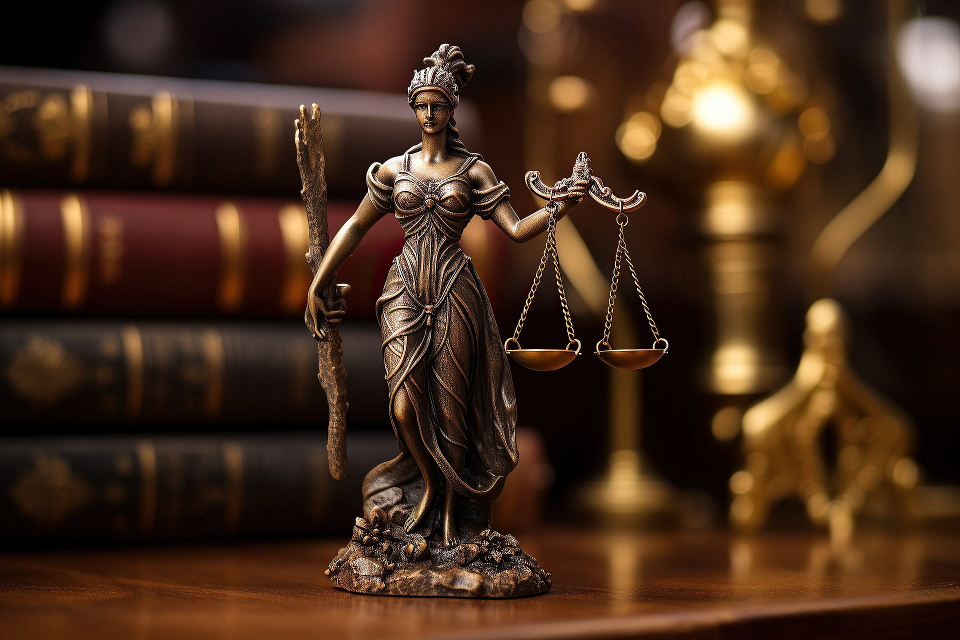 A statue of Lady Justice holding the scales of justice